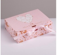 Коробка для кондитерских изделий "С любовью" 16,5х12,5х5 см